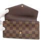 LOUIS VUITTON Long Wallet Purse N63209 Damier canvas Brown Portefeuille Sara
