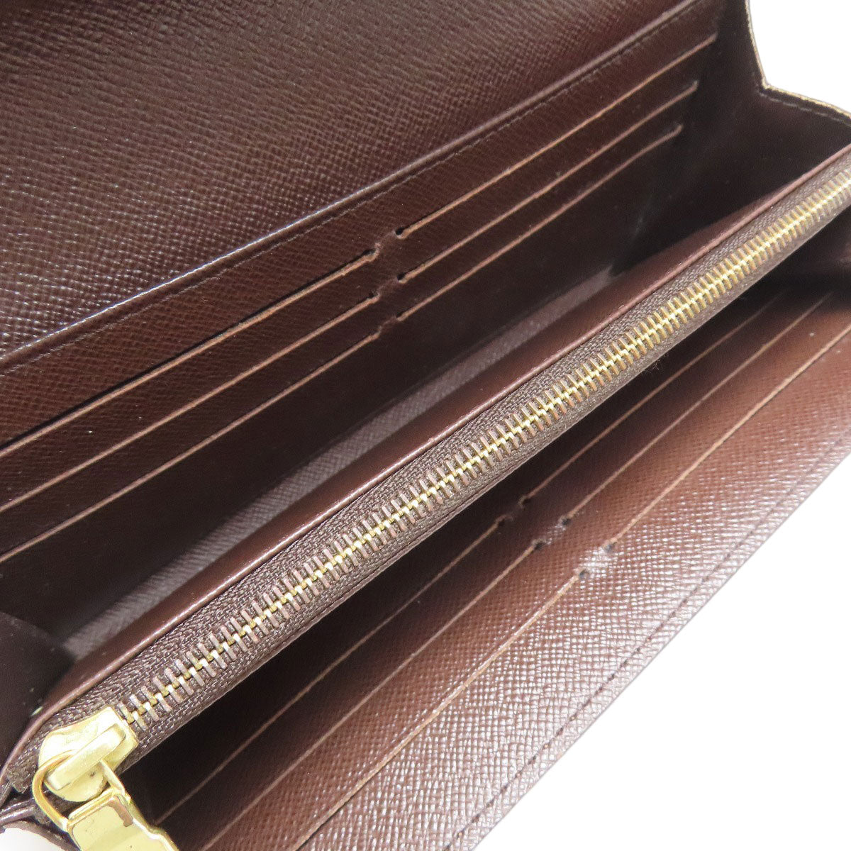 LOUIS VUITTON Long Wallet Purse N63209 Damier canvas Brown Portefeuille Sara