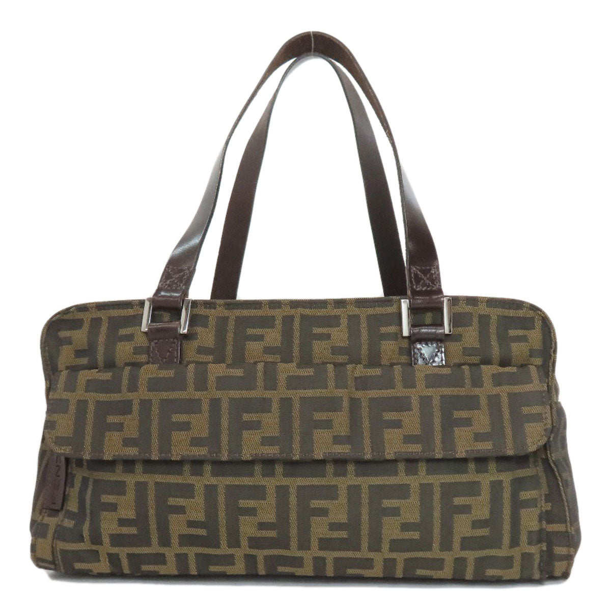 FENDI Handbag canvas Brown Zucca Pattern