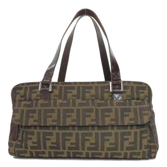 FENDI Handbag canvas Brown Zucca Pattern