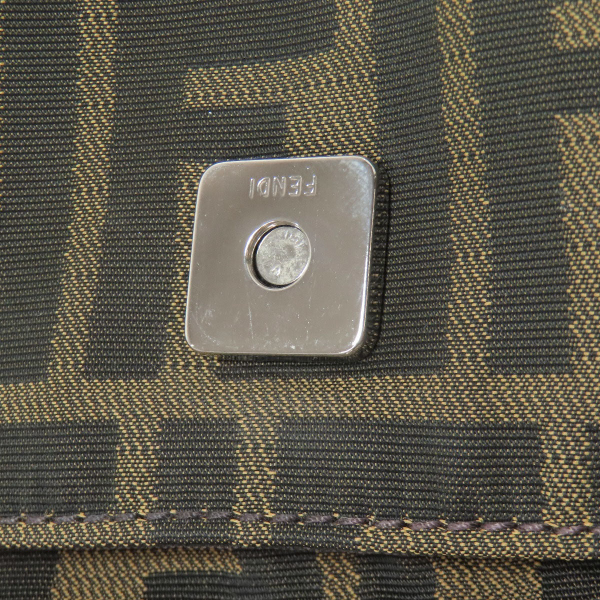 FENDI Handbag canvas Brown Zucca Pattern