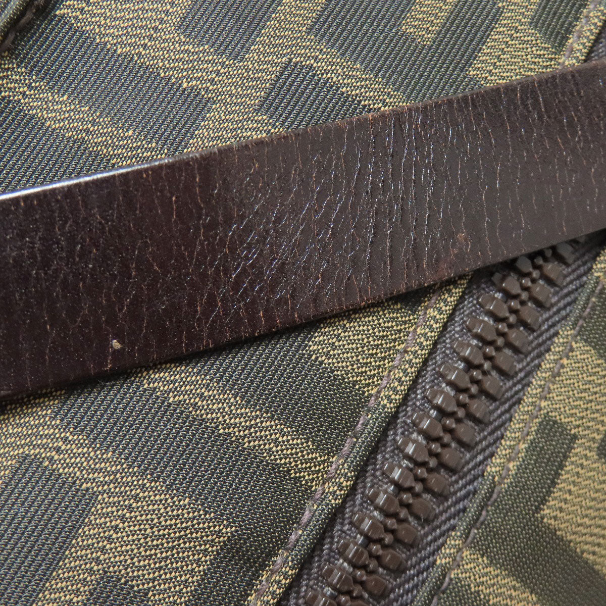 FENDI Handbag canvas Brown Zucca Pattern