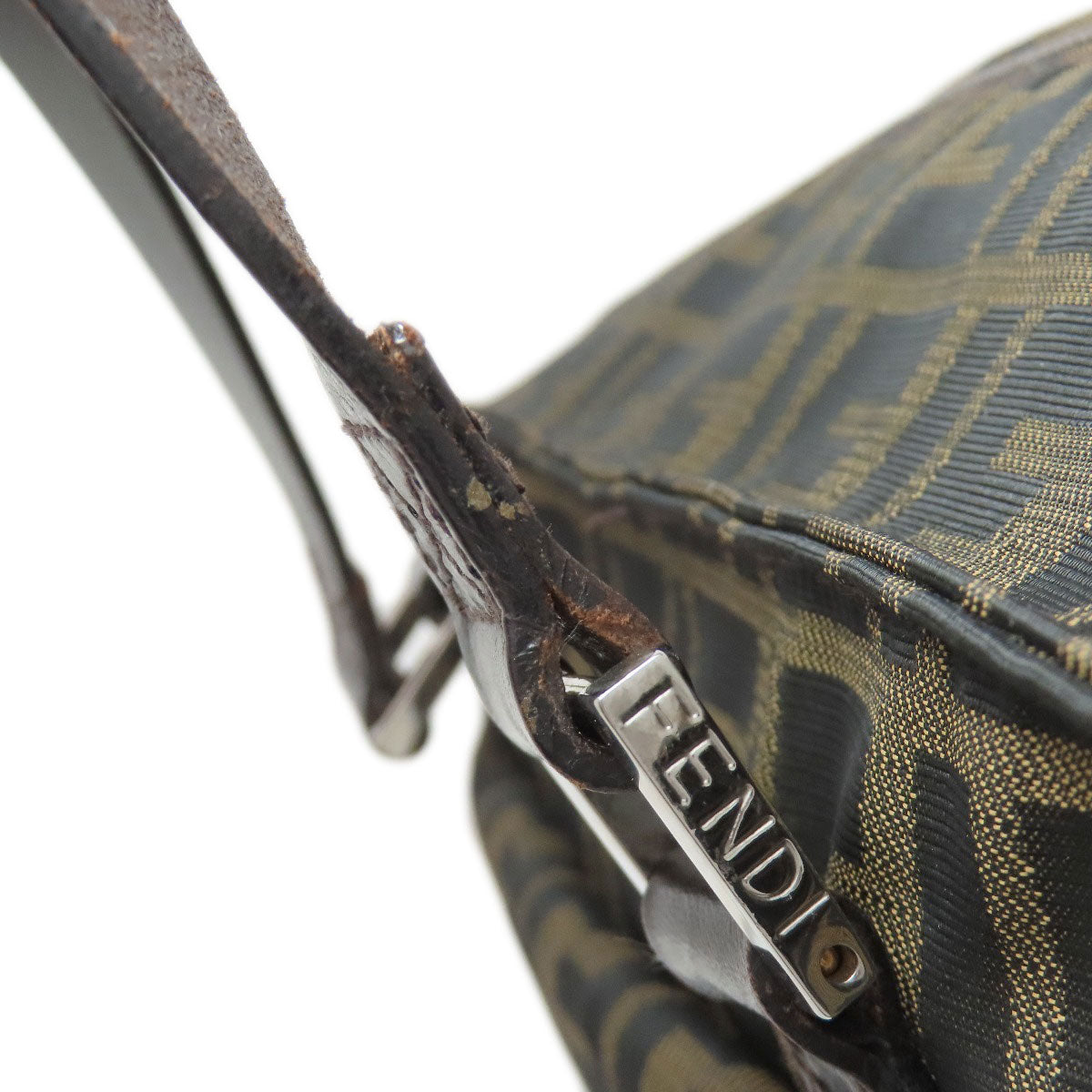 FENDI Handbag canvas Brown Zucca Pattern