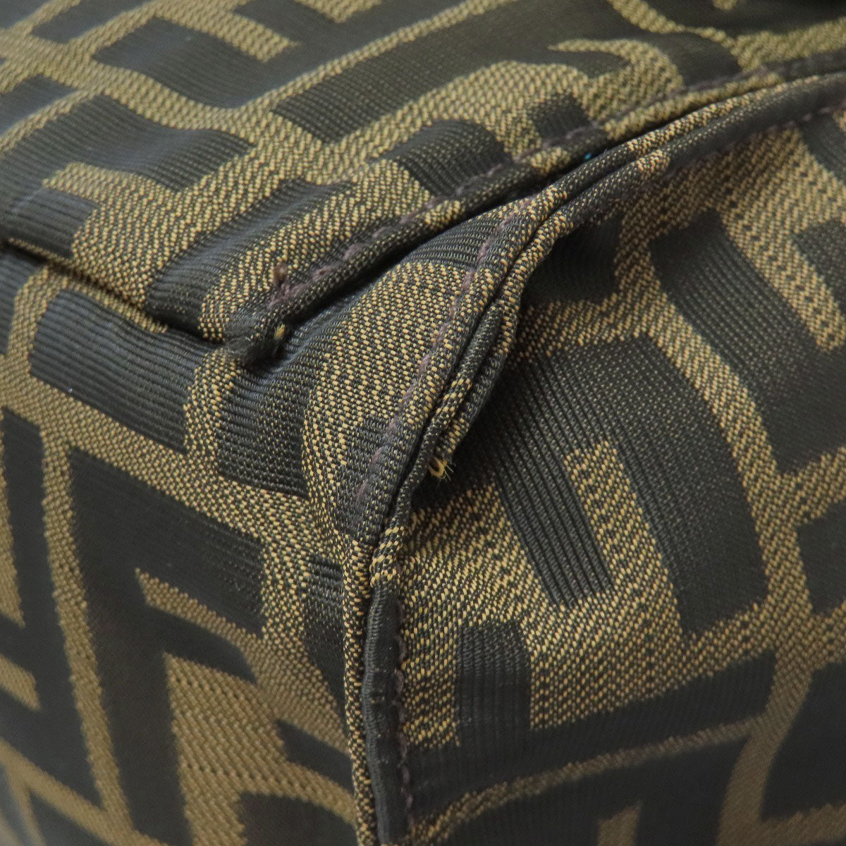 FENDI Handbag canvas Brown Zucca Pattern