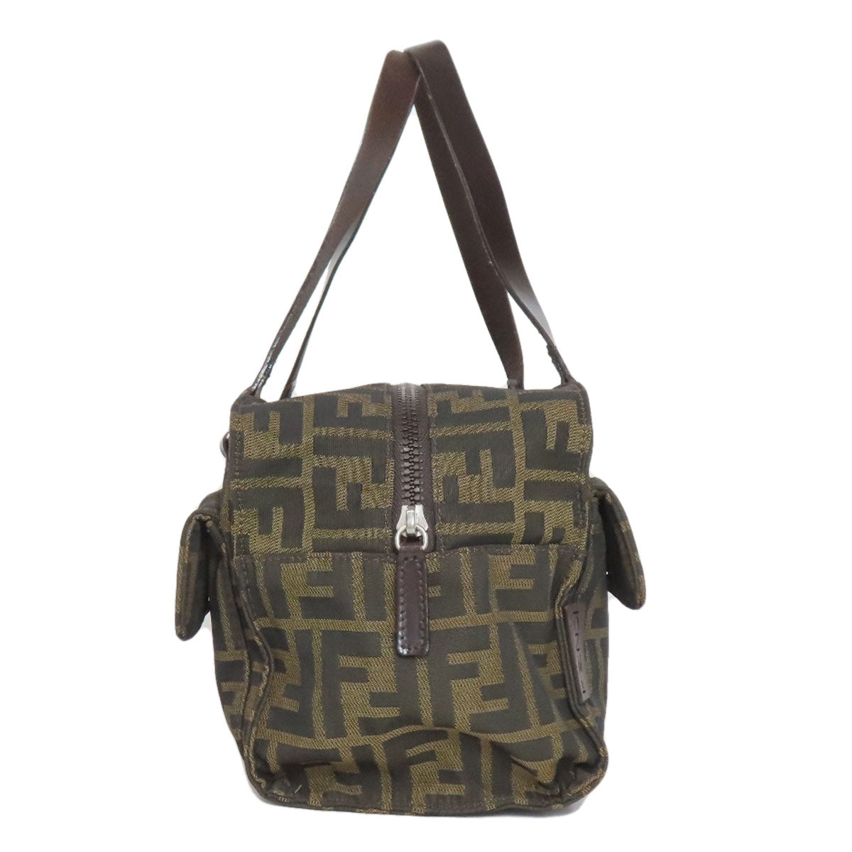 FENDI Handbag canvas Brown Zucca Pattern