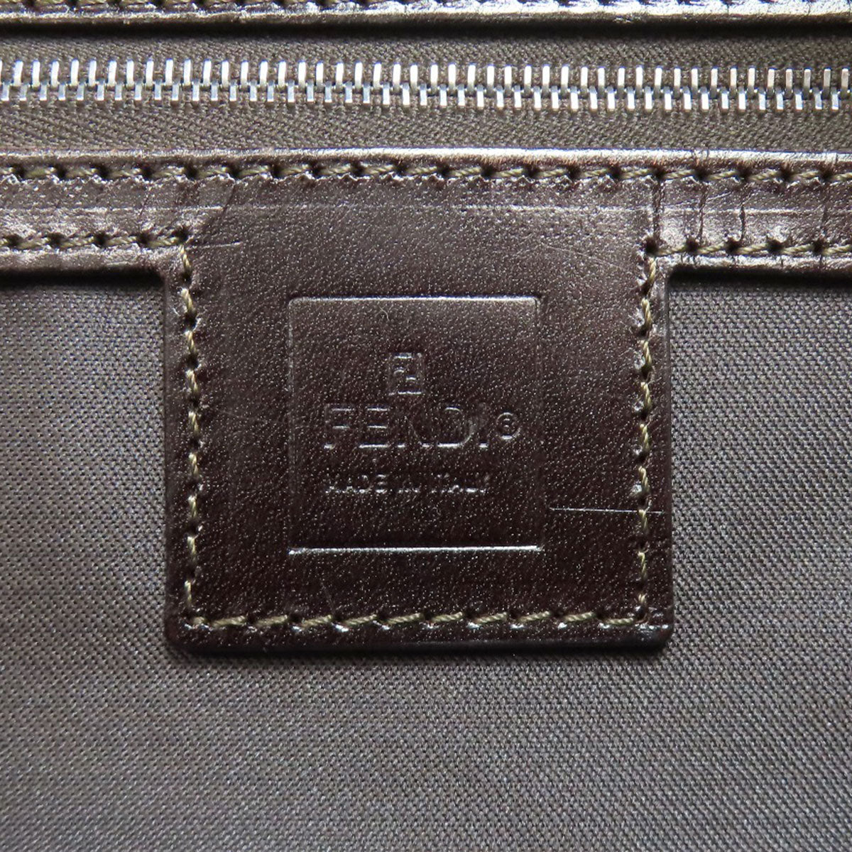 FENDI Handbag canvas Brown Zucca Pattern