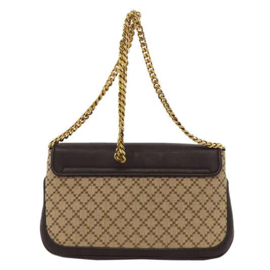 GUCCI Shoulder Bag 251820 canvas Brown Diamante ChainShoulder