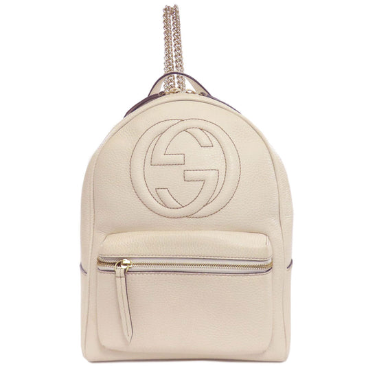 GUCCI Backpack 431570 leather white Soho