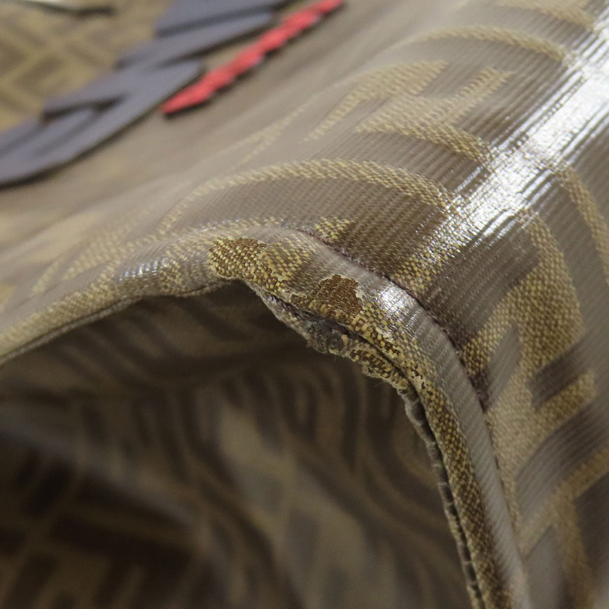 FENDI Tote Bag Coated canvas Brown Fila collaboration Zucca Pattern