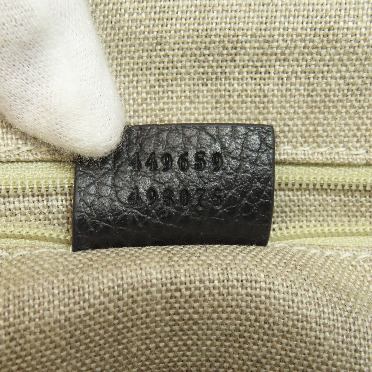 GUCCI Tote Bag 449659 leather black Interlocking G Outlet 2WAY