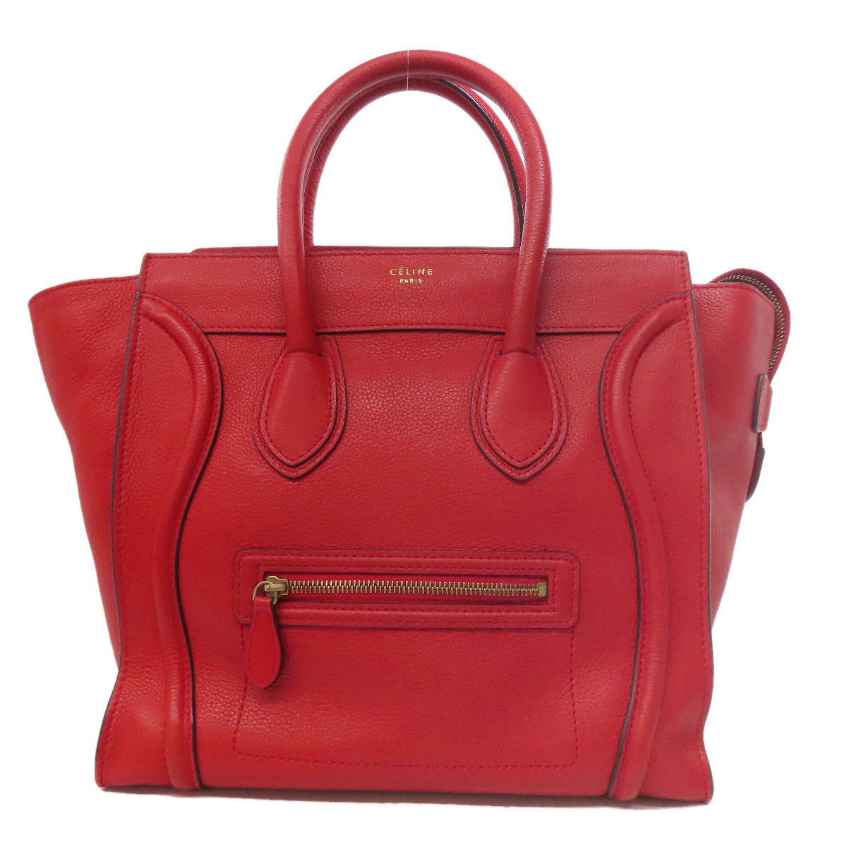 CELINE Handbag Calfskin Red Luggage mini