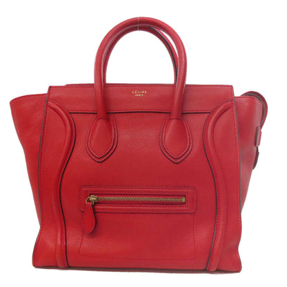 CELINE Handbag Calfskin Red Luggage mini