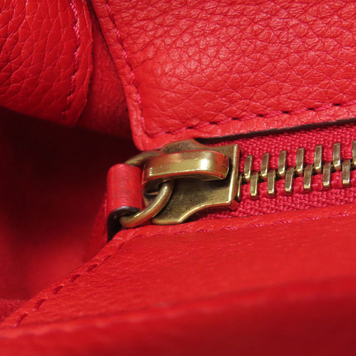CELINE Handbag Calfskin Red Luggage mini