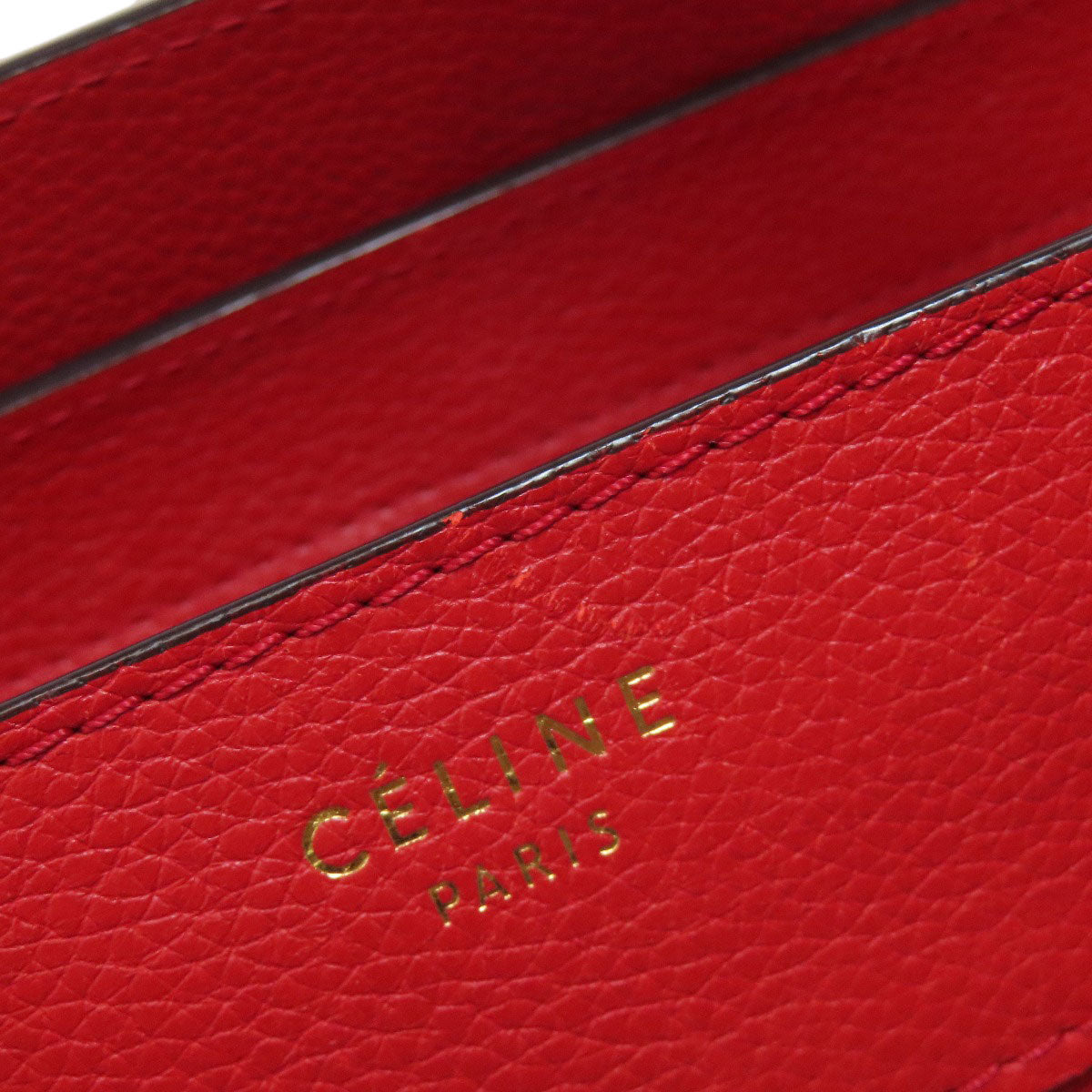 CELINE Handbag Calfskin Red Luggage mini