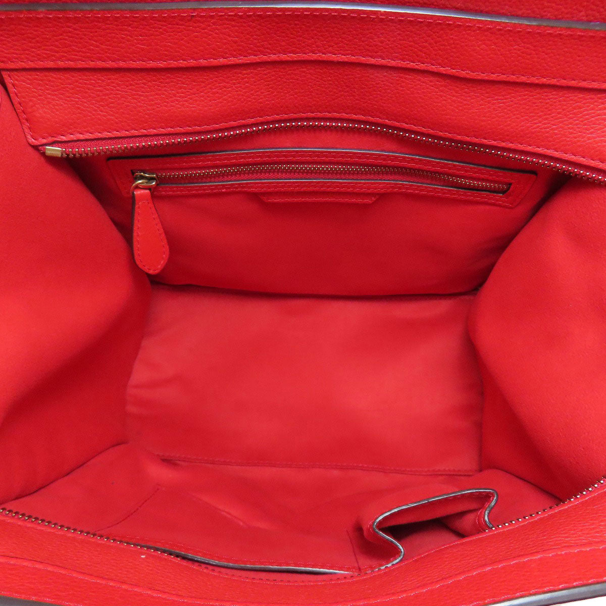 CELINE Handbag Calfskin Red Luggage mini