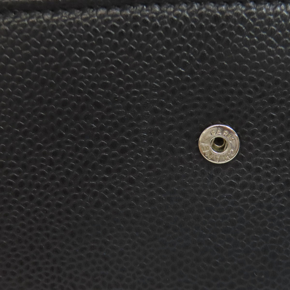 CHANEL Long Wallet Purse Grained Calfskin Skin black COCO Mark SilverMetal