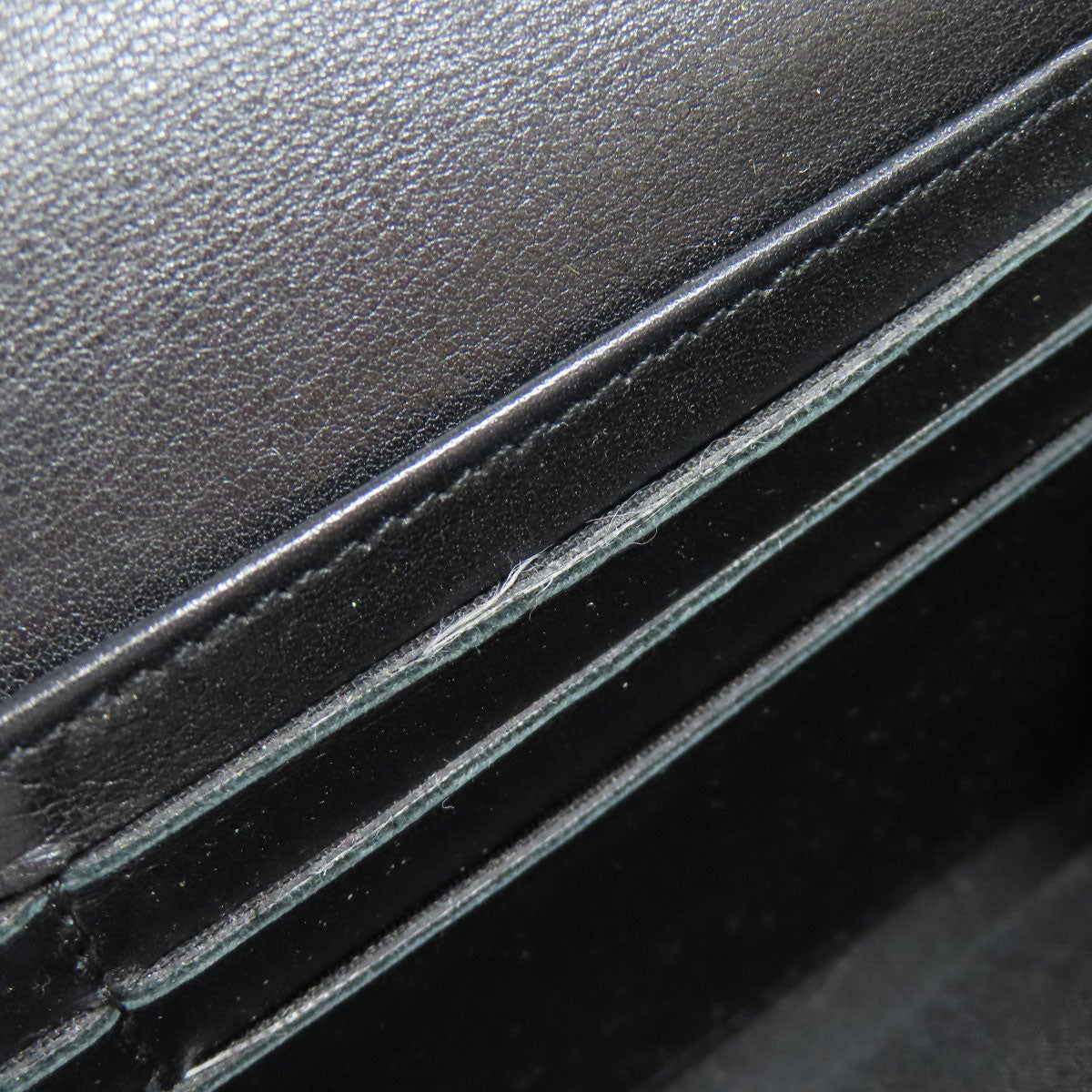 CHANEL Long Wallet Purse Grained Calfskin Skin black COCO Mark SilverMetal