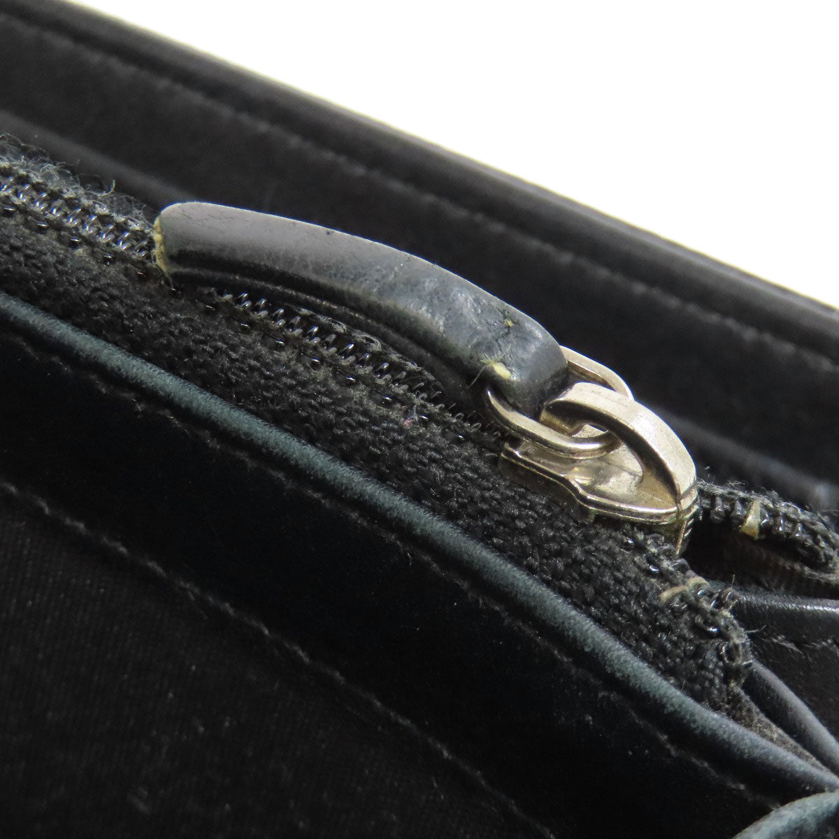 CHANEL Long Wallet Purse Grained Calfskin Skin black COCO Mark SilverMetal