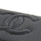 CHANEL Long Wallet Purse Grained Calfskin Skin black COCO Mark SilverMetal