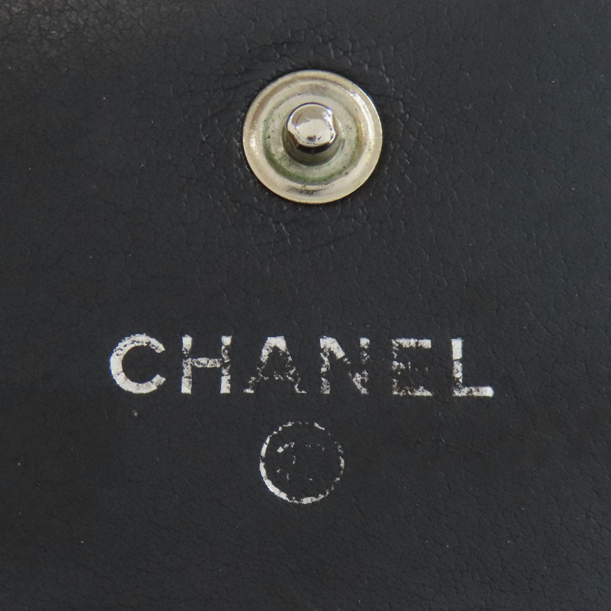 CHANEL Long Wallet Purse Grained Calfskin Skin black COCO Mark SilverMetal