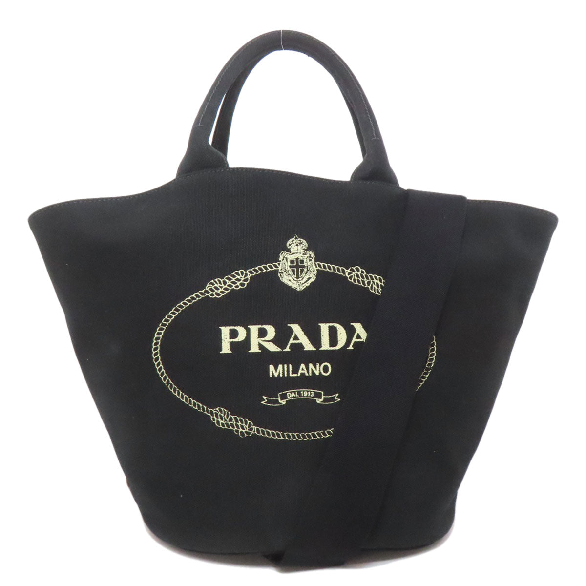 PRADA Tote Bag 1BG163 canvas black Canapa