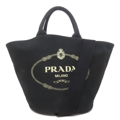 PRADA Tote Bag 1BG163 canvas black Canapa