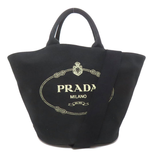 PRADA Tote Bag 1BG163 canvas black Canapa