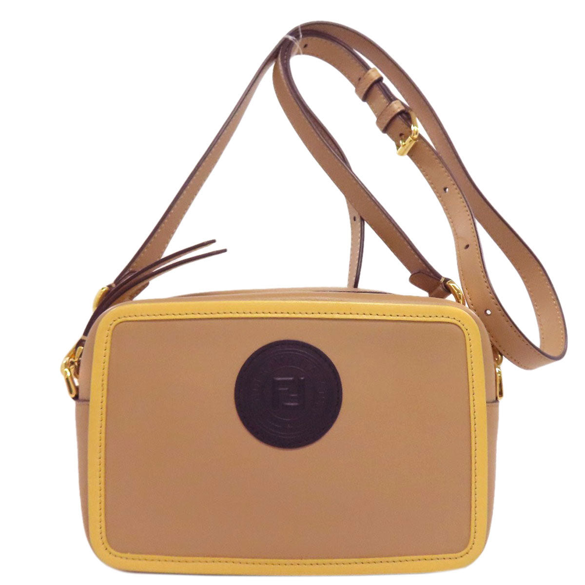 FENDI Shoulder Bag Calfskin beige Pochette Cam