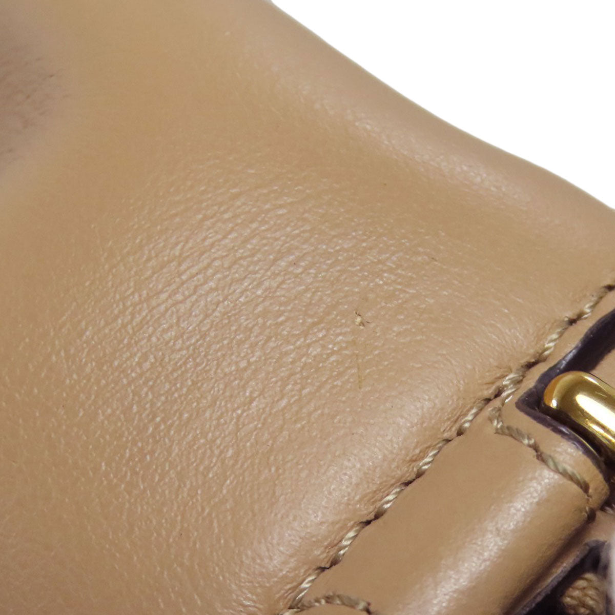 FENDI Shoulder Bag Calfskin beige Pochette Cam