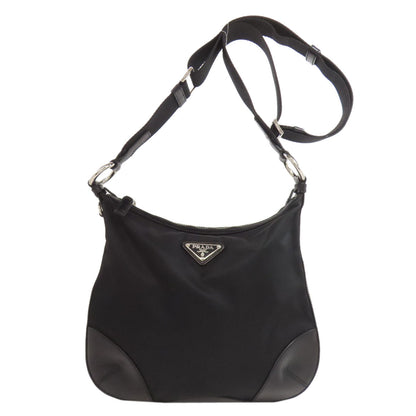 PRADA Shoulder Bag Nylon black logoMetal