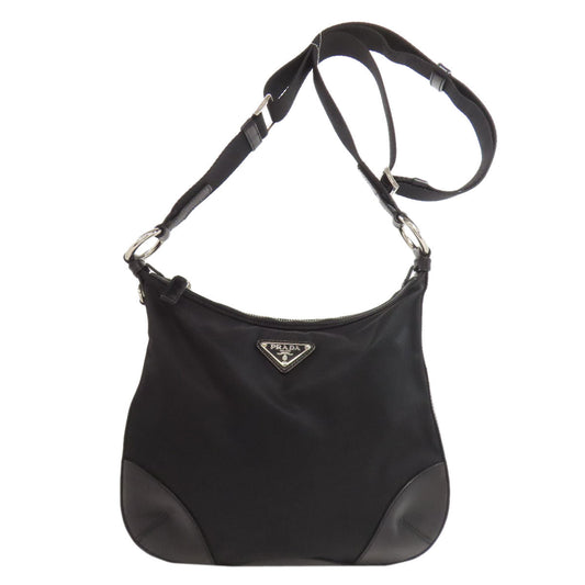 PRADA Shoulder Bag Nylon black logoMetal