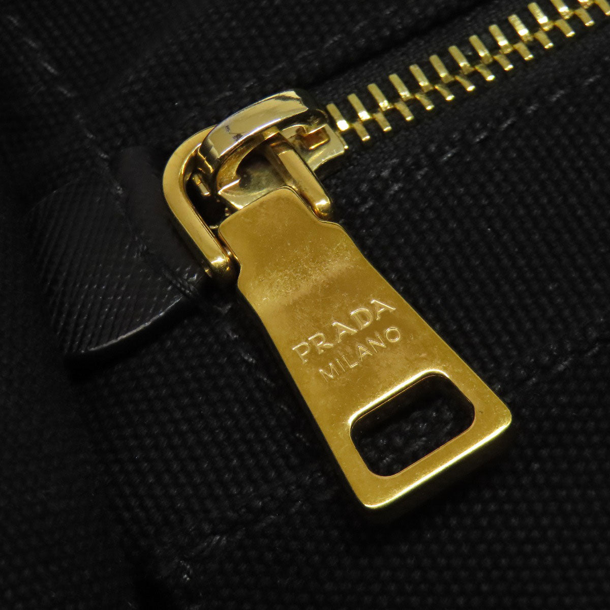 PRADA Handbag canvas black Canapa 2WAY