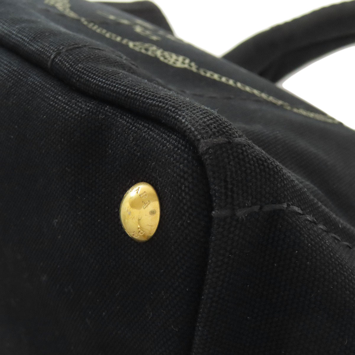 PRADA Handbag canvas black Canapa 2WAY