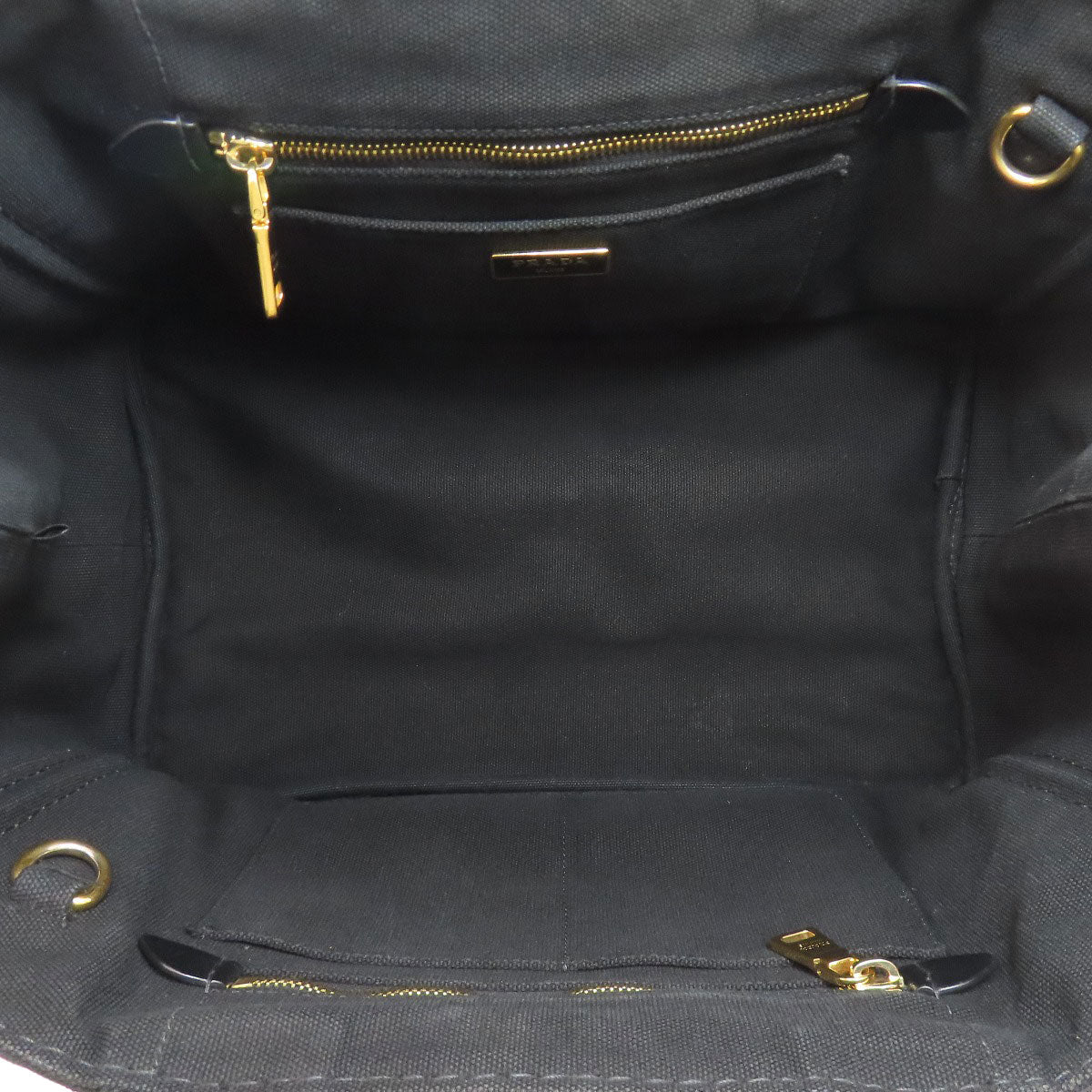 PRADA Handbag canvas black Canapa 2WAY
