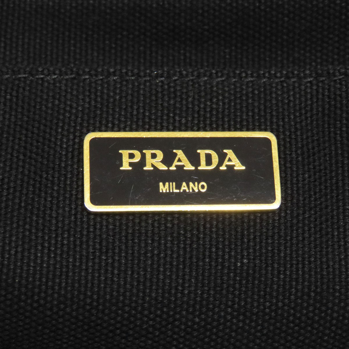 PRADA Handbag canvas black Canapa 2WAY