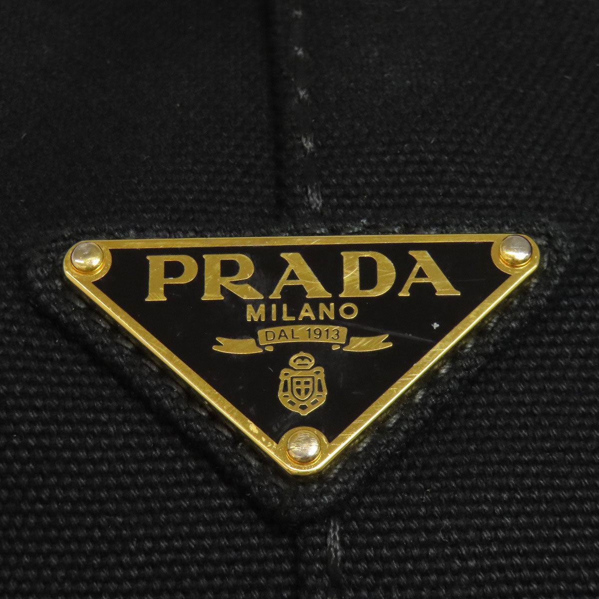 PRADA Handbag canvas black Canapa 2WAY