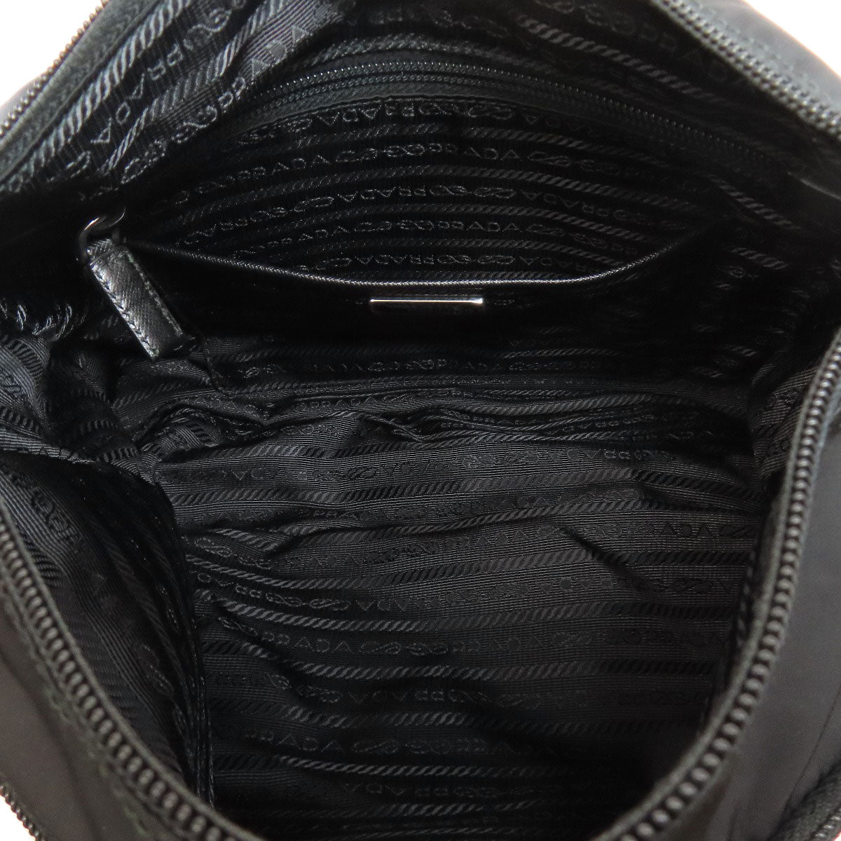 PRADA Shoulder Bag Nylon black logoMetal