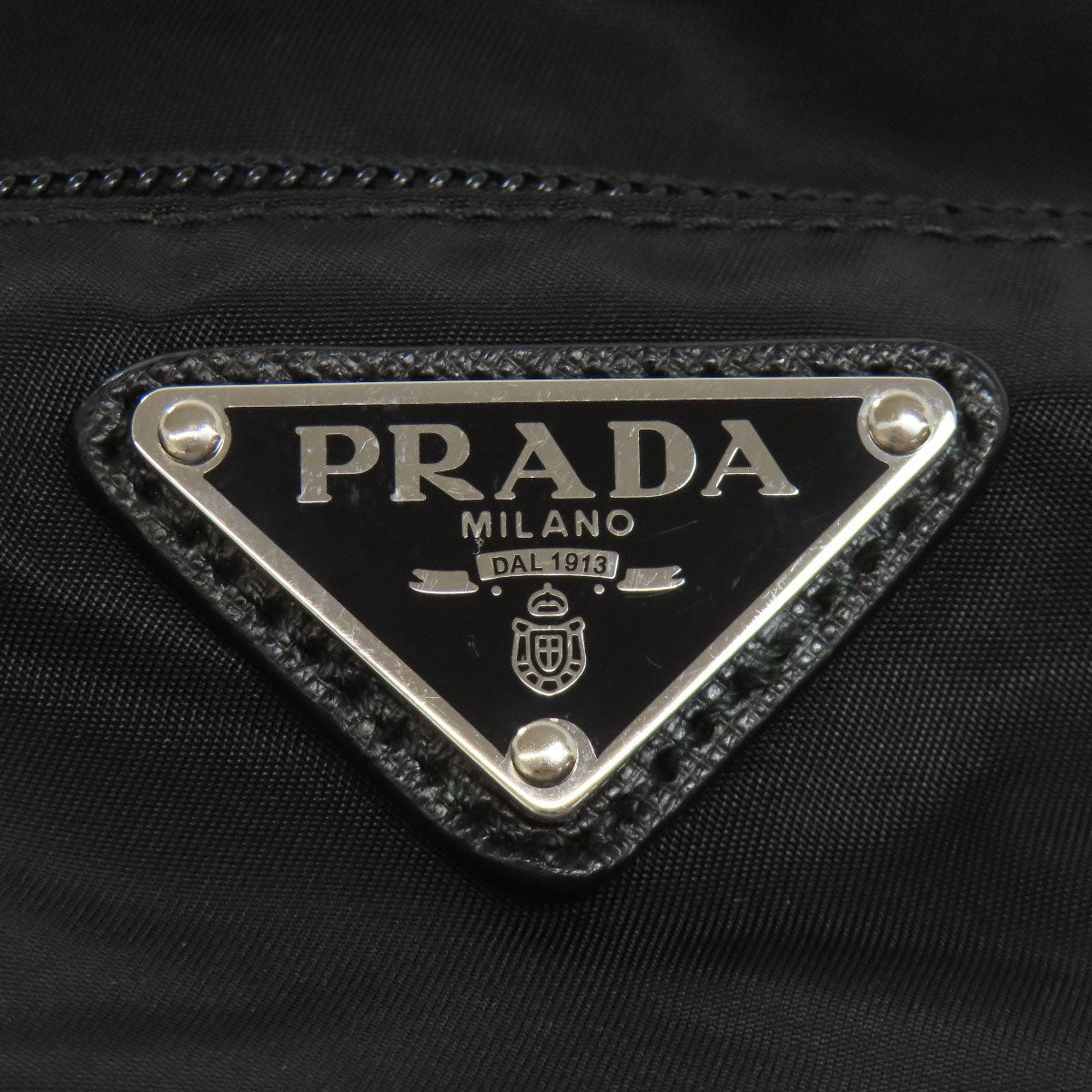PRADA Shoulder Bag Nylon black logoMetal