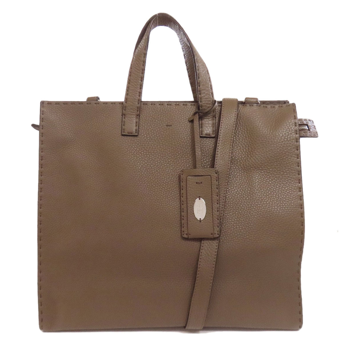 FENDI Handbag leather Brown Seleria 2WAY