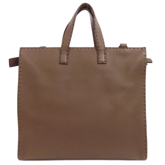 FENDI Handbag leather Brown Seleria 2WAY