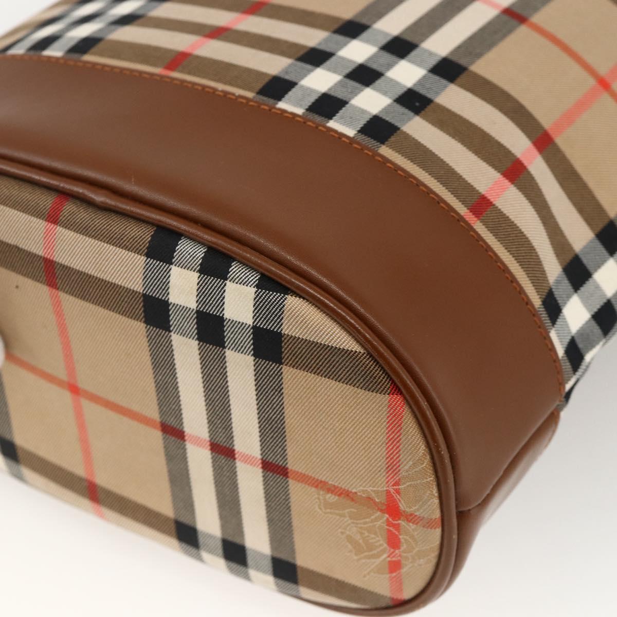 Burberrys Nova Check Shoulder Bag Canvas Beige Gold