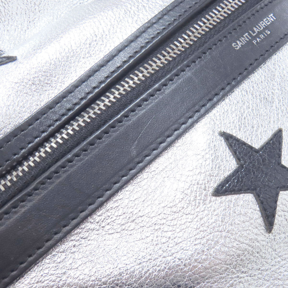 SAINT LAURENT Backpack Calfskin Silver Star motif