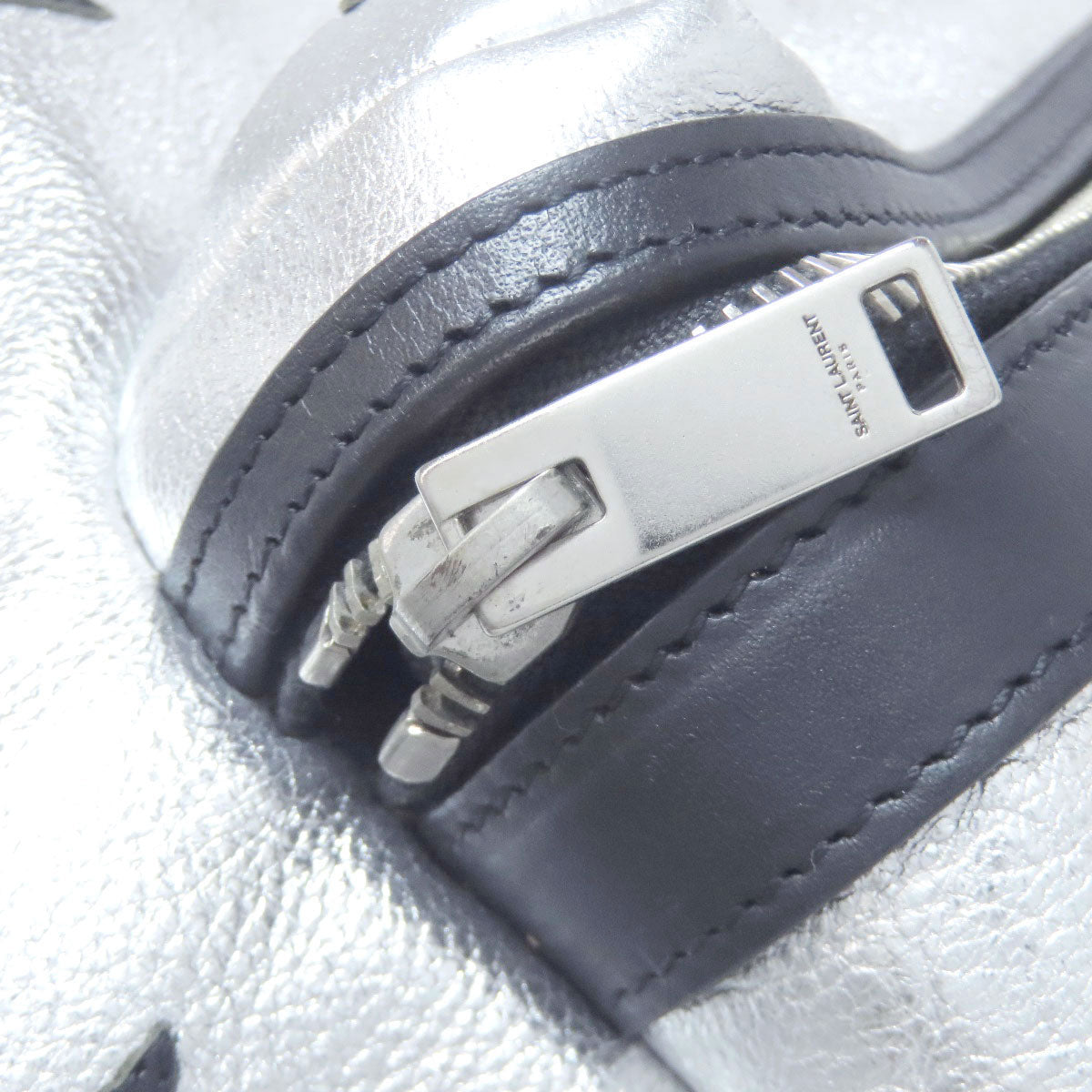 SAINT LAURENT Backpack Calfskin Silver Star motif