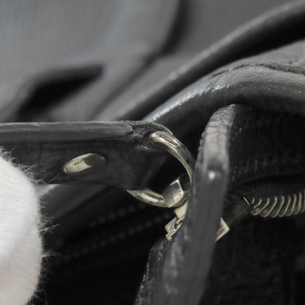 BURBERRY Tote Bag leather black logo