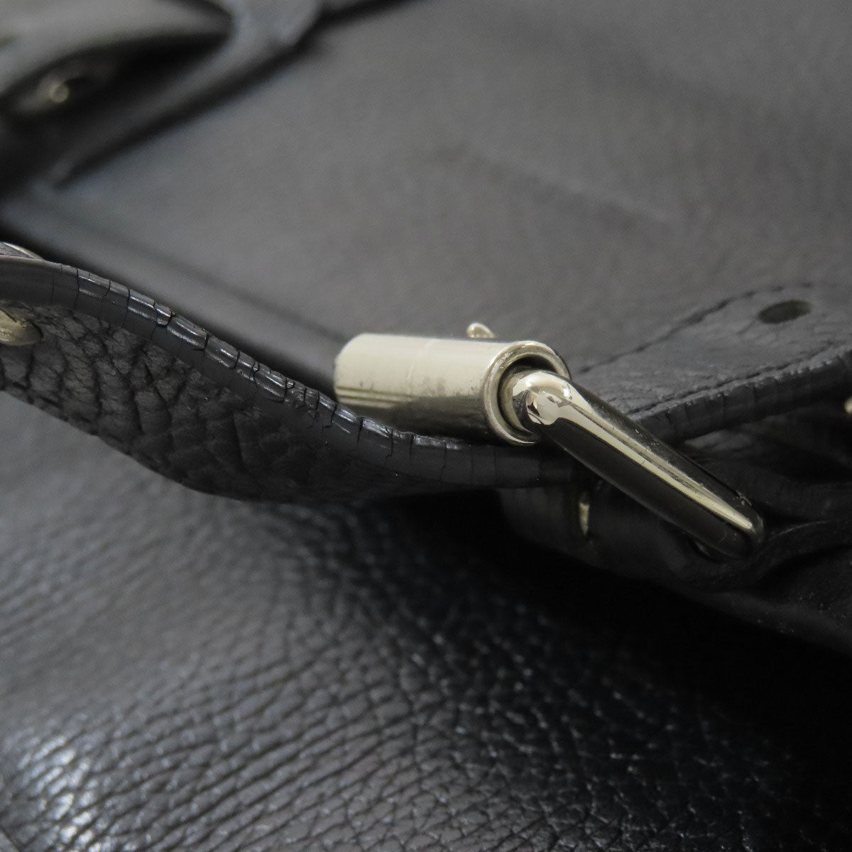 BURBERRY Tote Bag leather black logo