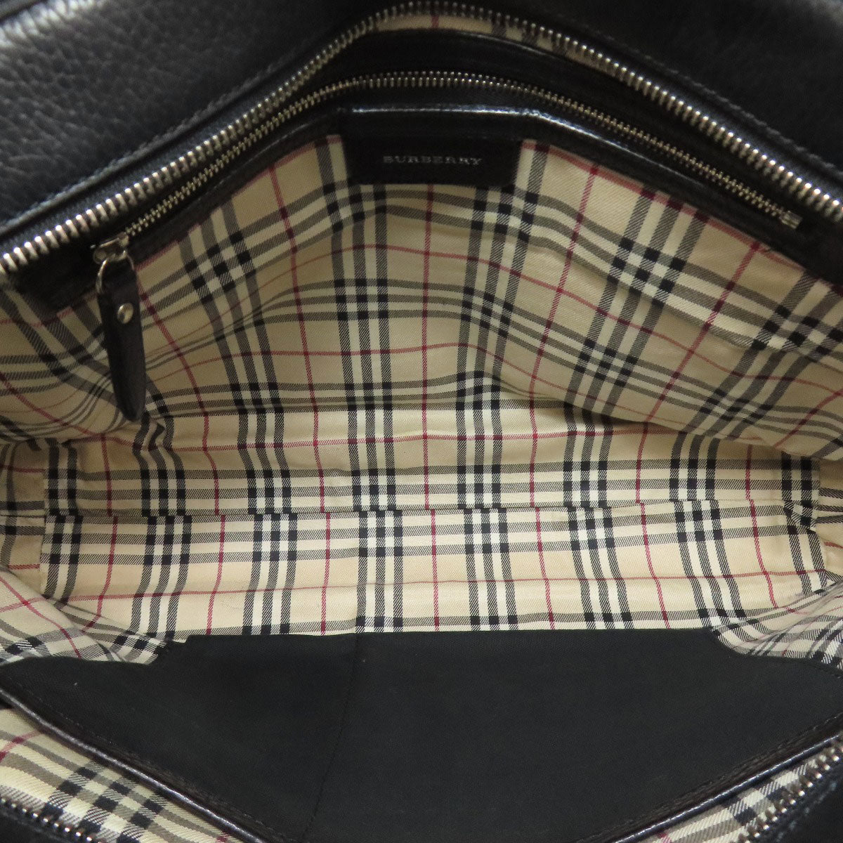 BURBERRY Tote Bag leather black logo