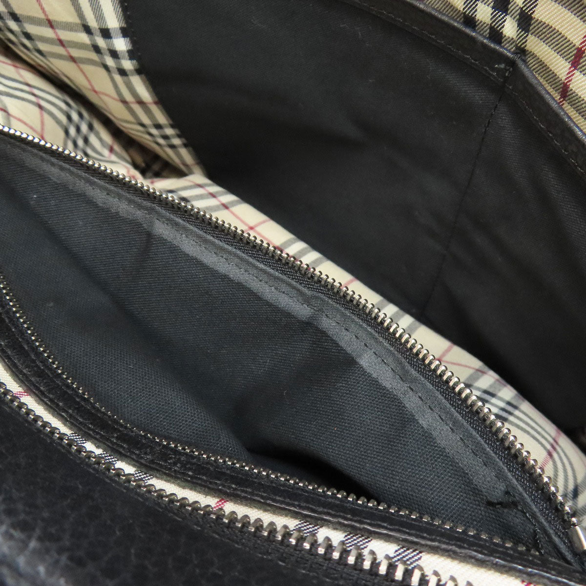 BURBERRY Tote Bag leather black logo