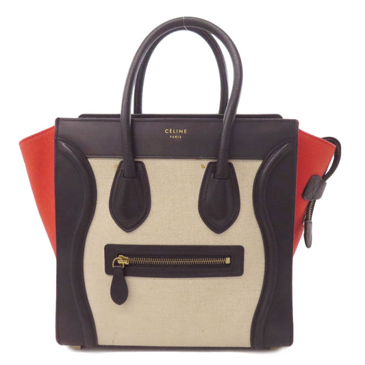 CELINE Handbag leather black Luggage micro