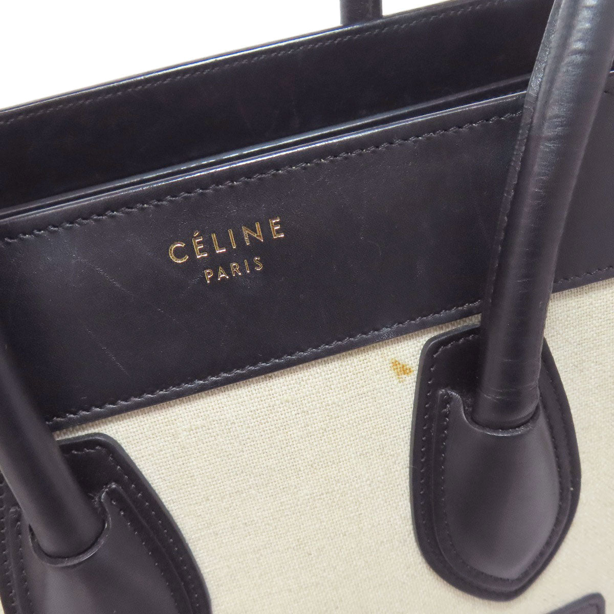CELINE Handbag leather black Luggage micro