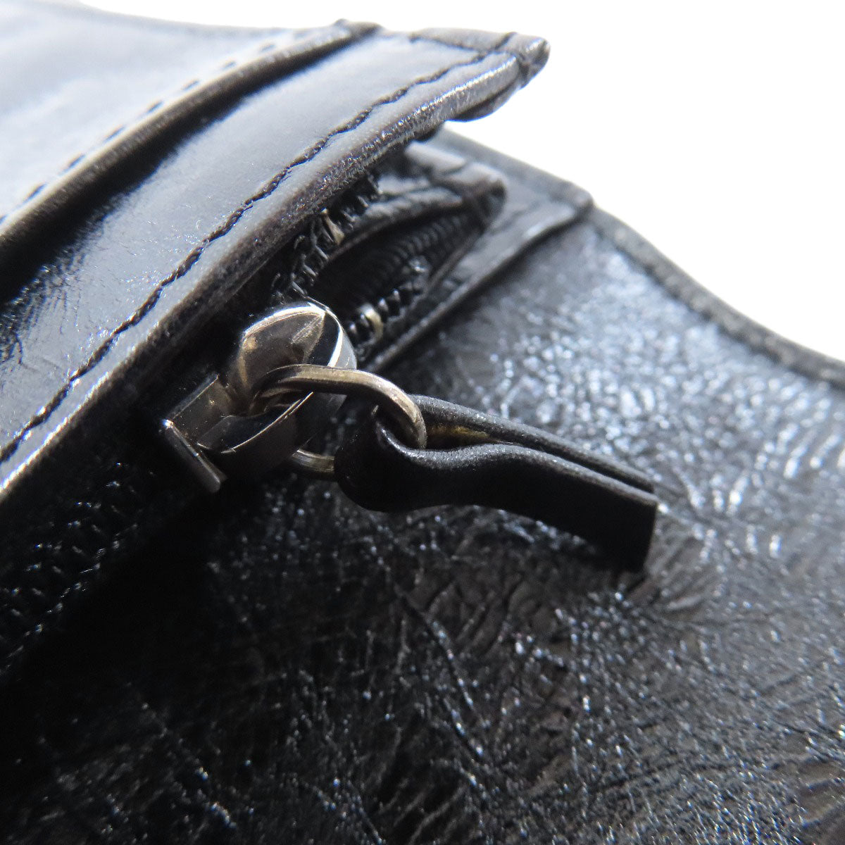 CHANEL Long Wallet Purse Calfskin black 2.55 Matelasse SilverMetal